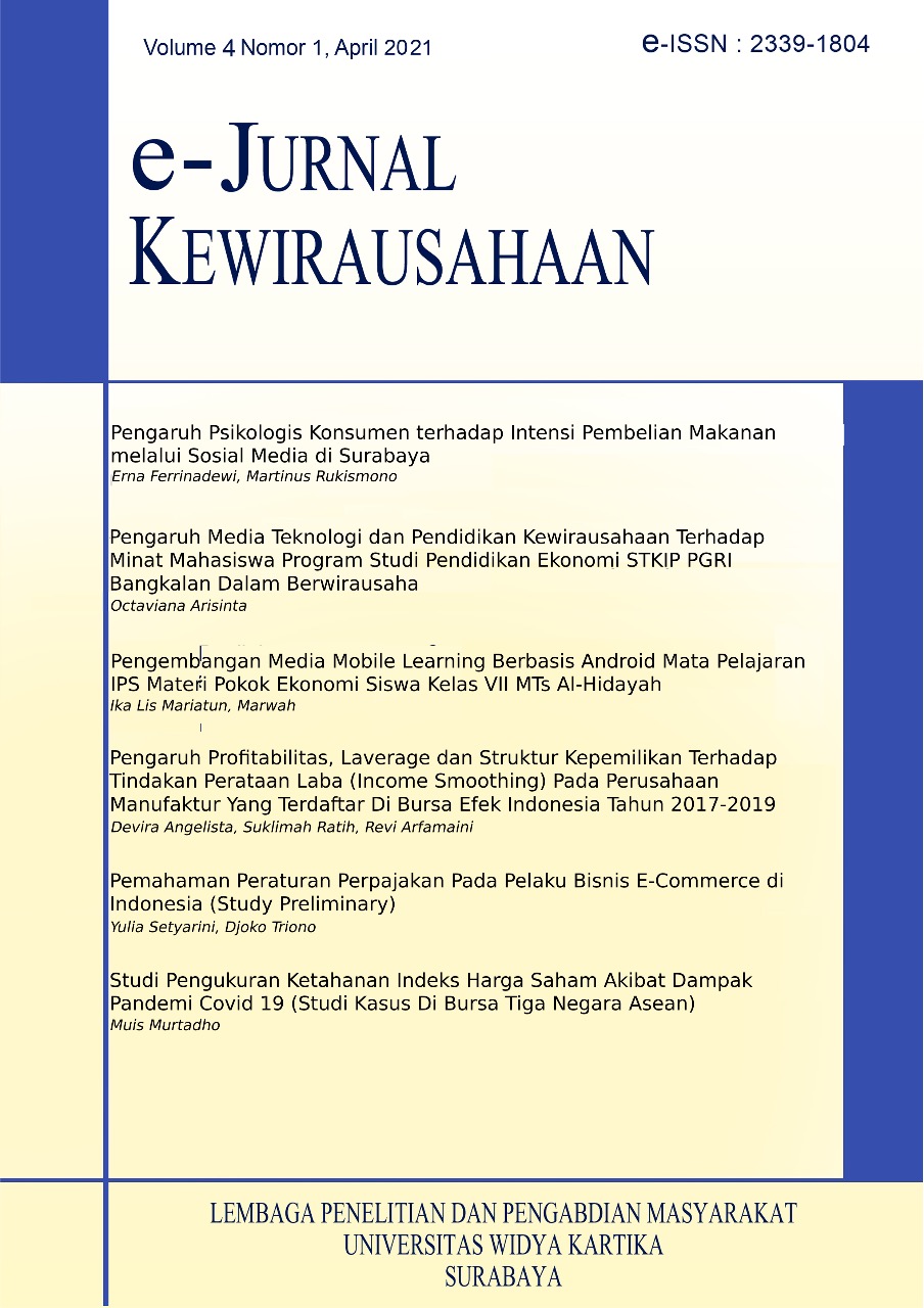 E-Journal Kewirausahaan Vol 4, No 1, April 2021